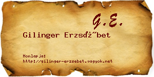 Gilinger Erzsébet névjegykártya